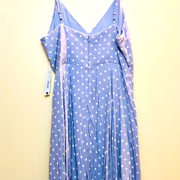 NWT AQUA Periwinkle Polka-Dot Fit & Flare Dress - Picture 2 of 3